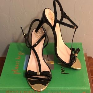 Vince Camuto Patent T-strap Bow Heel